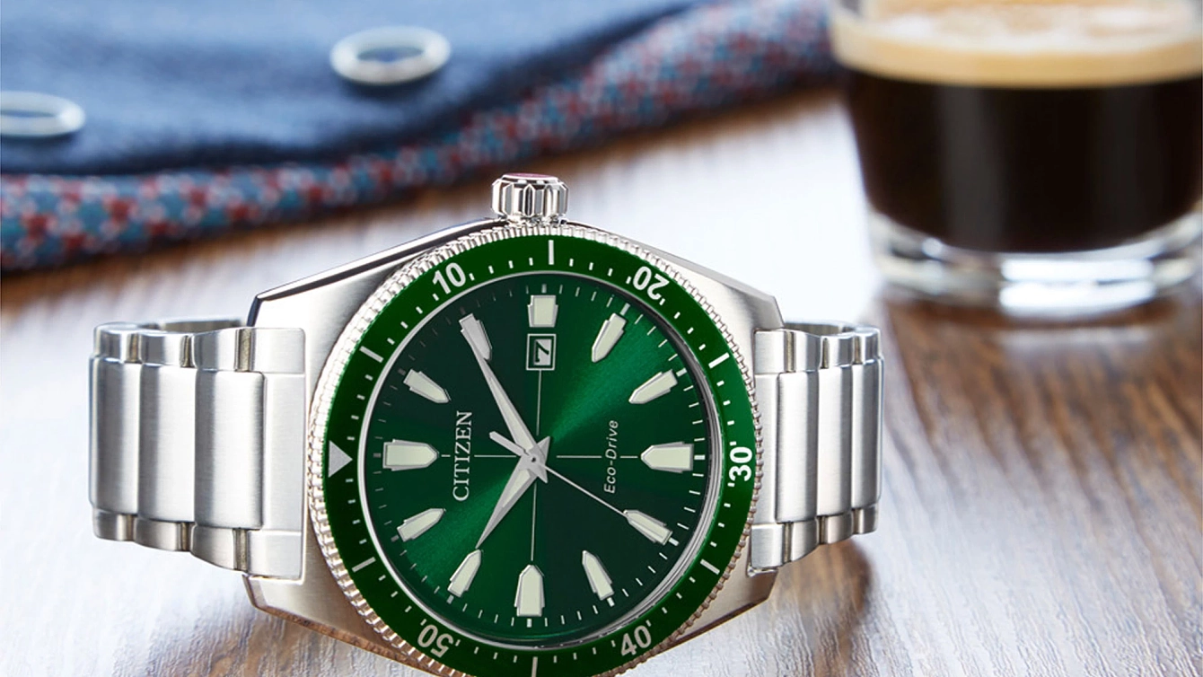 Citizen Vintage Brycen Sport Eco Drive Green Dial Watch CITIZEN